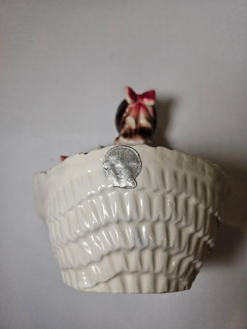 Rubens Originals Mid Century Party Girl Ceramic Planter Japan Blue Dress